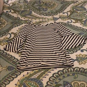 Bell sleeve striped top